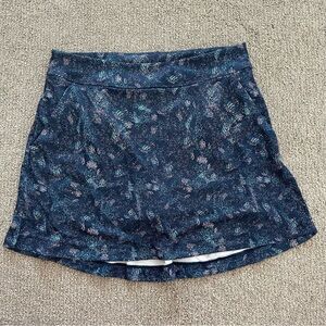 Greg Norman Monet Abstract Brush Navy Print Skort ML75 Sculpt Stretch Size Small